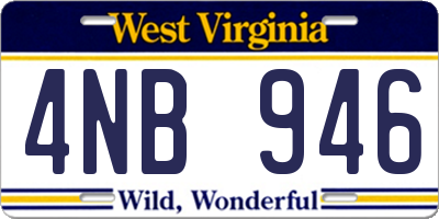 WV license plate 4NB946