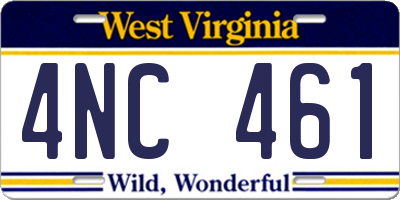 WV license plate 4NC461