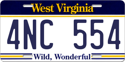 WV license plate 4NC554