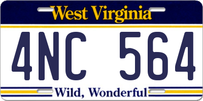 WV license plate 4NC564