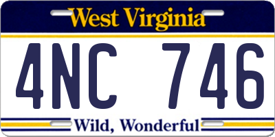 WV license plate 4NC746
