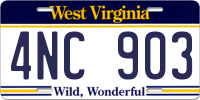 WV license plate 4NC903