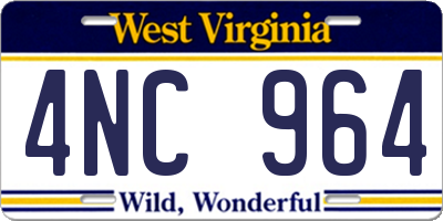 WV license plate 4NC964