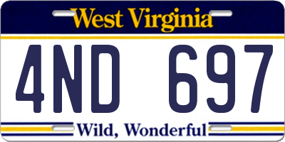 WV license plate 4ND697