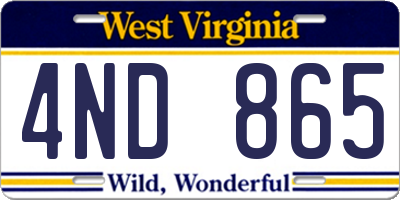 WV license plate 4ND865