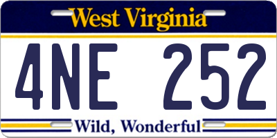 WV license plate 4NE252