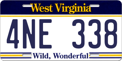 WV license plate 4NE338
