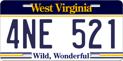 WV license plate 4NE521