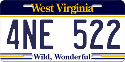 WV license plate 4NE522