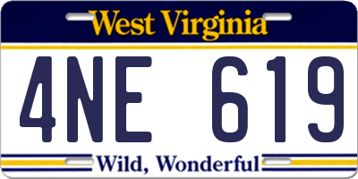 WV license plate 4NE619