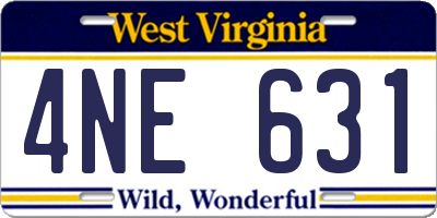 WV license plate 4NE631