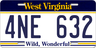 WV license plate 4NE632