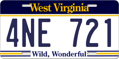 WV license plate 4NE721