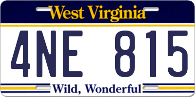 WV license plate 4NE815