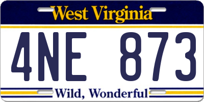 WV license plate 4NE873