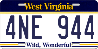 WV license plate 4NE944