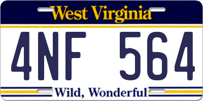 WV license plate 4NF564