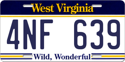 WV license plate 4NF639
