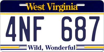 WV license plate 4NF687