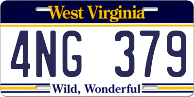 WV license plate 4NG379
