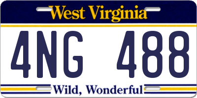 WV license plate 4NG488