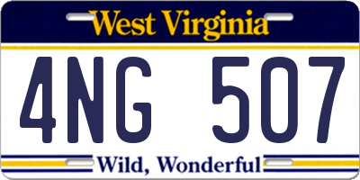WV license plate 4NG507