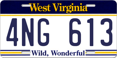 WV license plate 4NG613