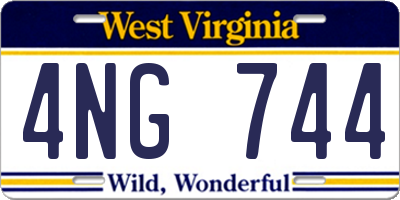 WV license plate 4NG744