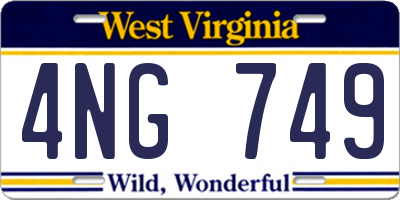 WV license plate 4NG749