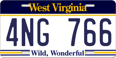 WV license plate 4NG766