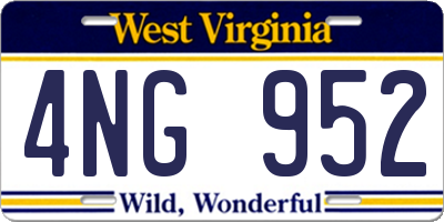 WV license plate 4NG952