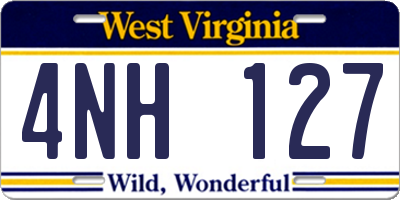 WV license plate 4NH127