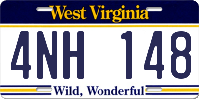 WV license plate 4NH148
