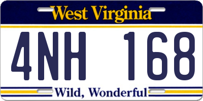 WV license plate 4NH168