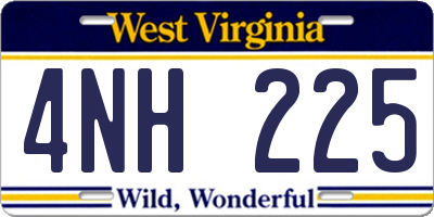 WV license plate 4NH225