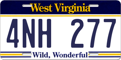 WV license plate 4NH277