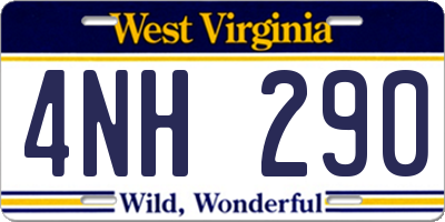 WV license plate 4NH290