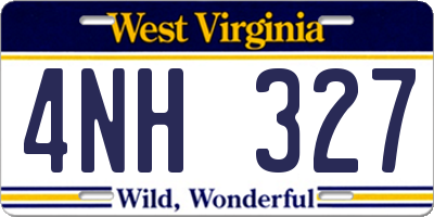 WV license plate 4NH327