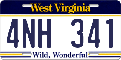 WV license plate 4NH341