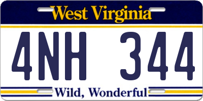 WV license plate 4NH344