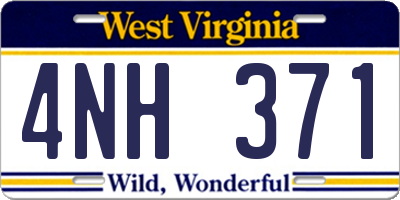 WV license plate 4NH371