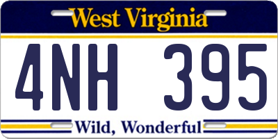 WV license plate 4NH395