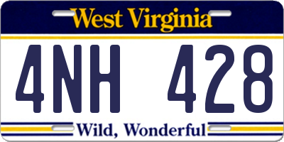 WV license plate 4NH428