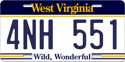 WV license plate 4NH551