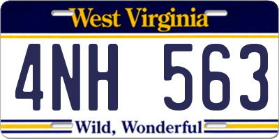 WV license plate 4NH563