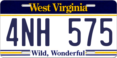 WV license plate 4NH575