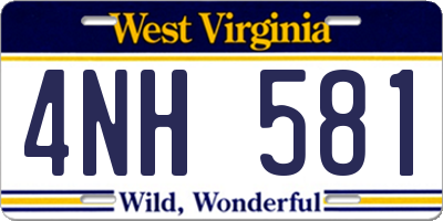 WV license plate 4NH581