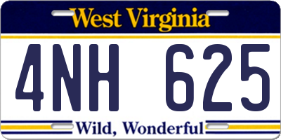 WV license plate 4NH625
