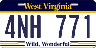 WV license plate 4NH771