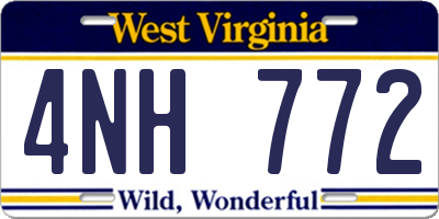 WV license plate 4NH772